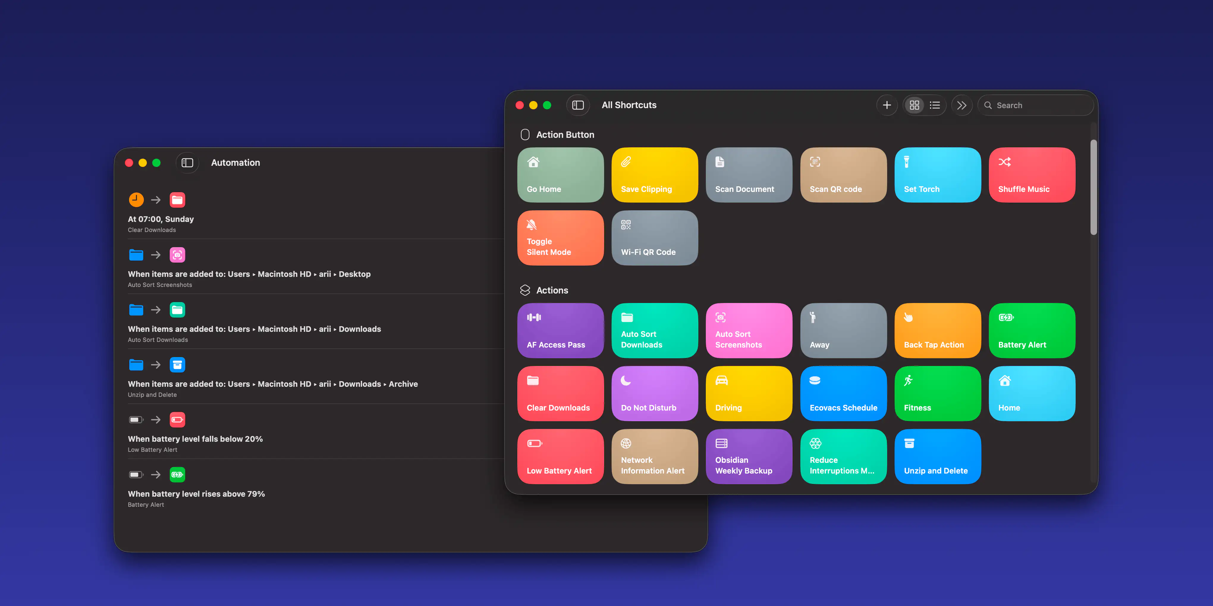 Auto Sort Button Icon auto sort downloads folder: macos shortcut — arii.dev