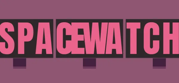 SpaceWatch running in the macOS menu bar with a list of spaces and a settings window