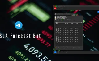 TSLA stock forecast predictions for the next seven days displayed in the Telegram bot interface
