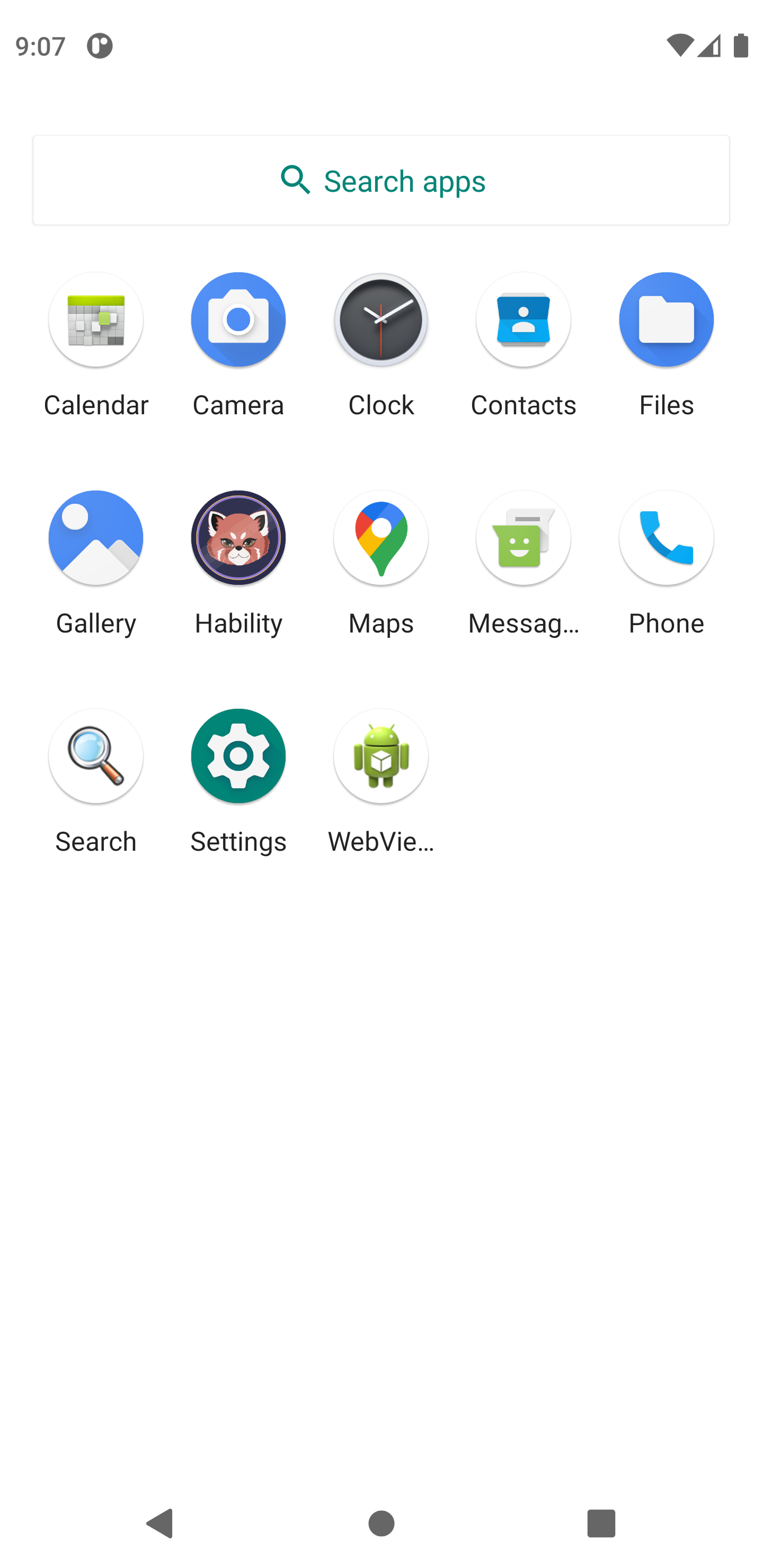 App select screen