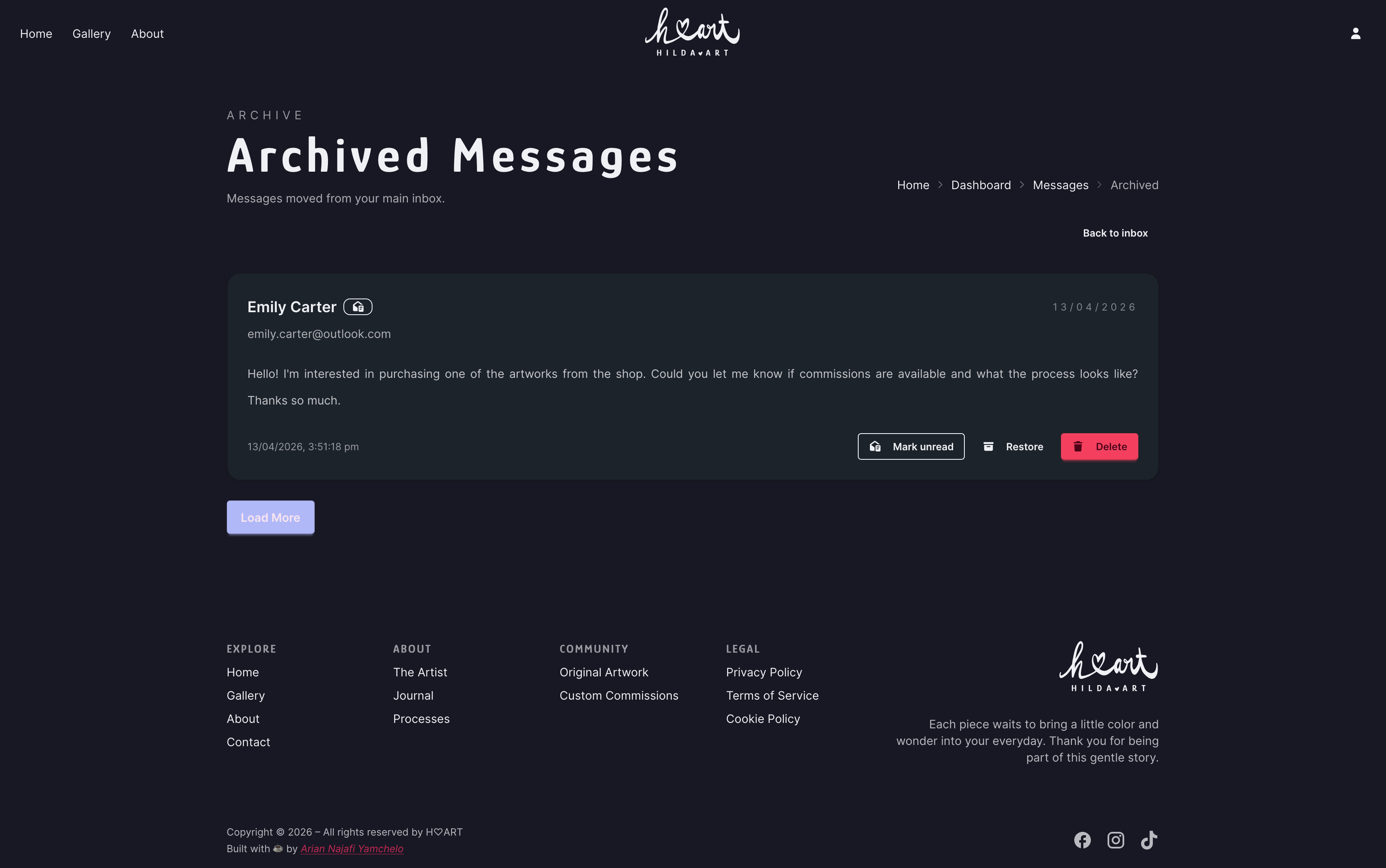 archived messages page