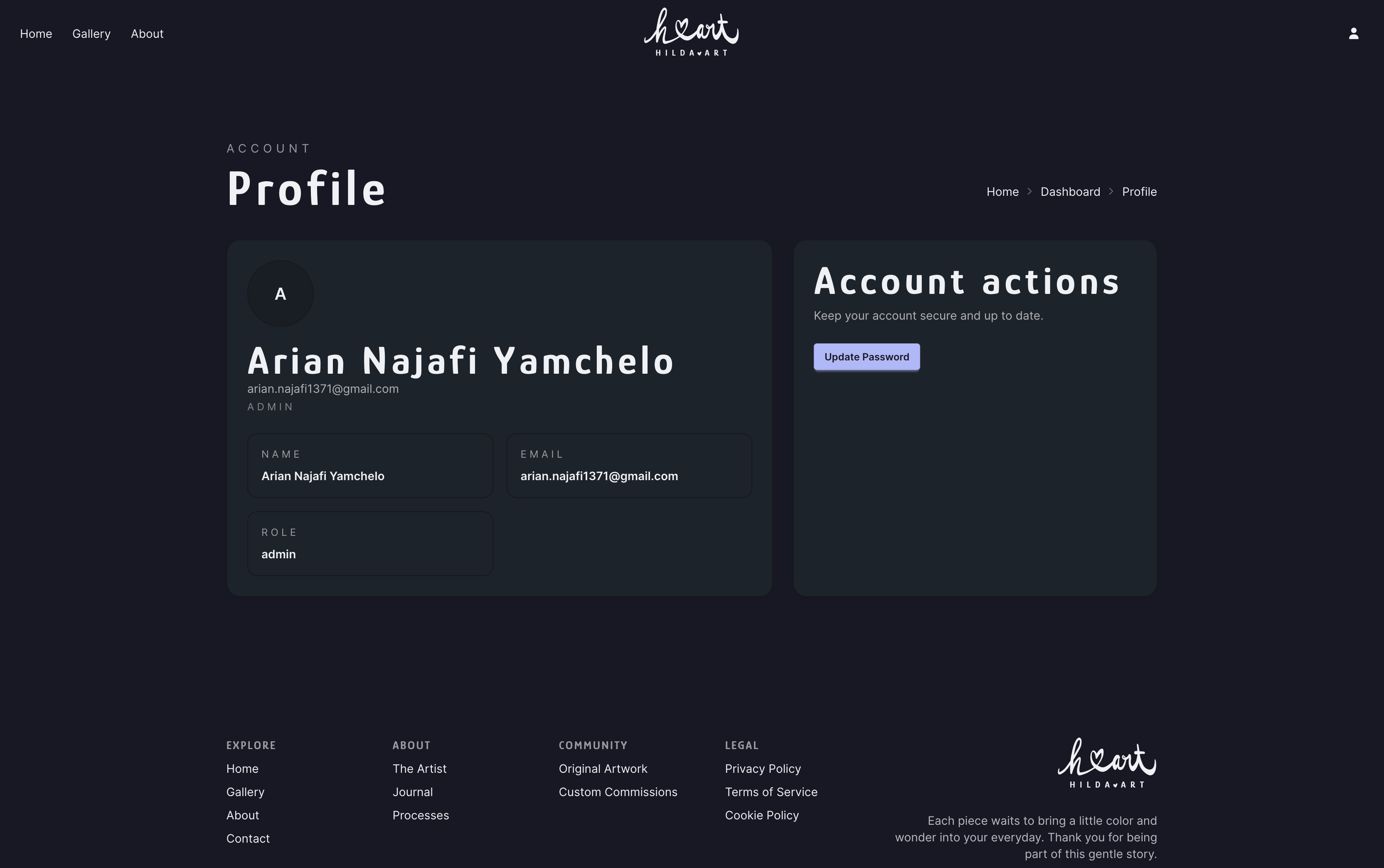 user profile