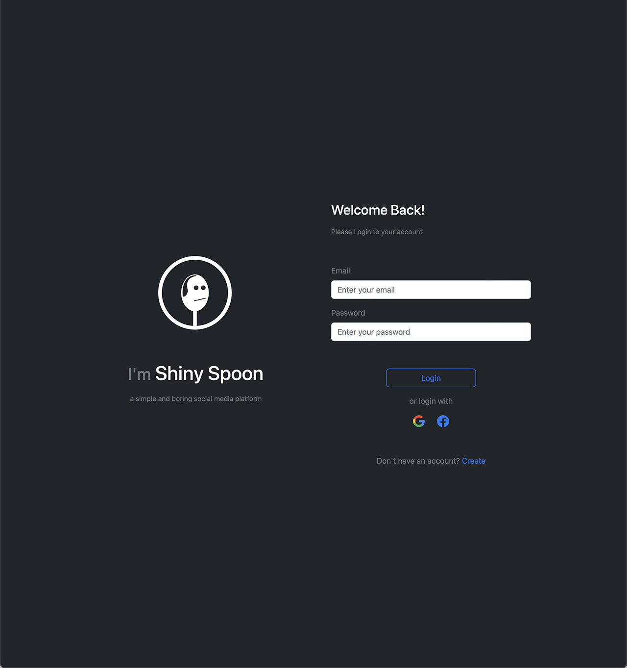 Login page