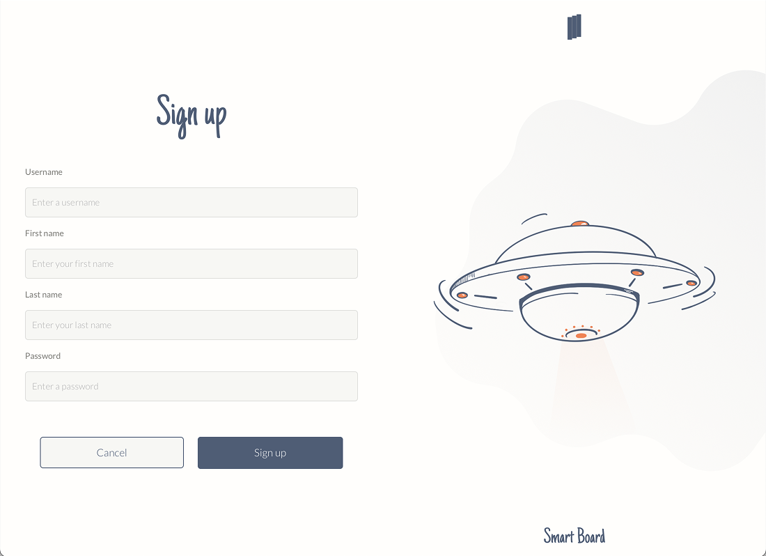 sign up screen