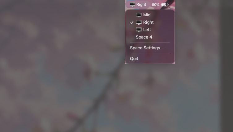 Menubar interface